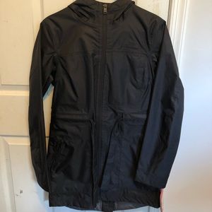 Black northface rain jacket